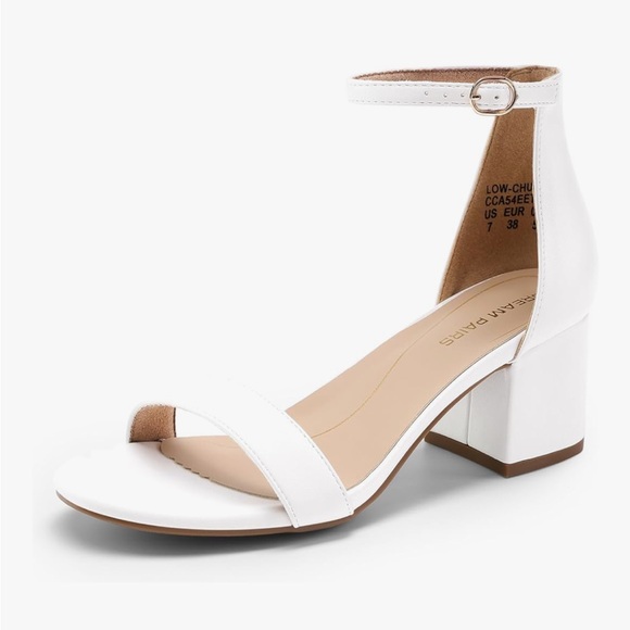 White Chunky Heels - Picture 2 of 3